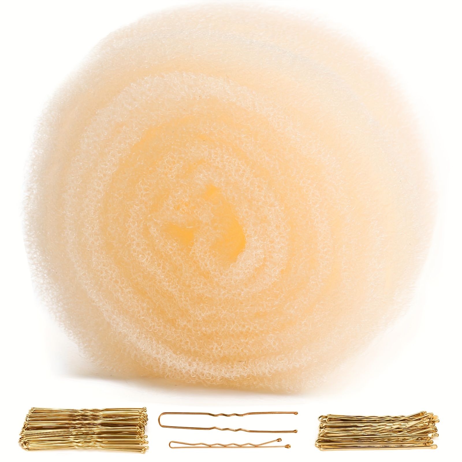blonde hair filler for updos soft flexible sponge with 20 bobby pins 50 u shaped pins for   and secure styling Product details 4