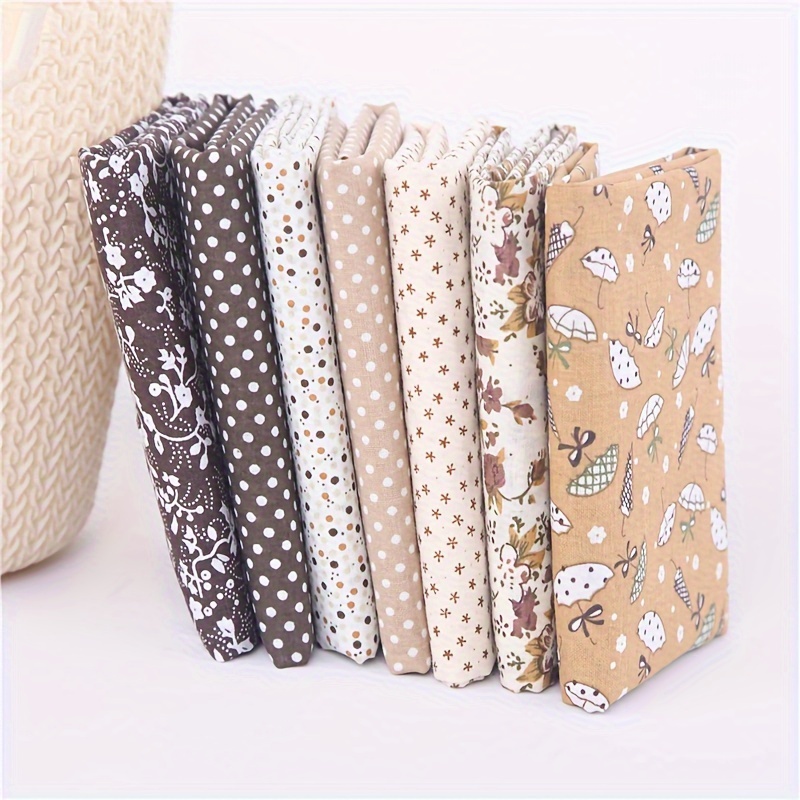 

7pcs Set Quilting Fabric Squares, 100% Precut Patchwork, Pattern, Hand Wash Only, With Assorted Floral And For Diy Crafts