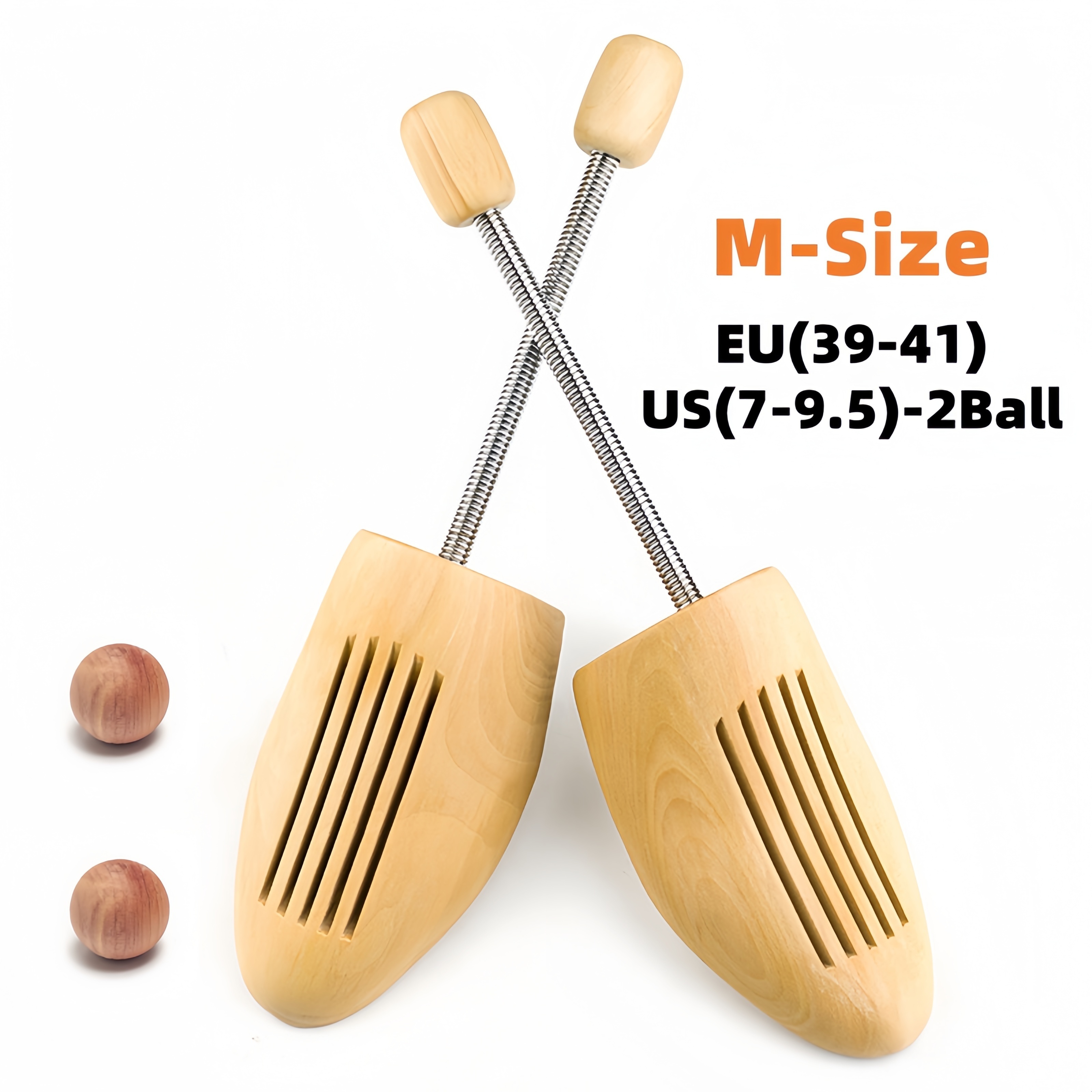 Keaplayee Solid Pine Shoe Trees - 1 Pair, With 2pcs Cedar Sphere For Shoe & Drawer