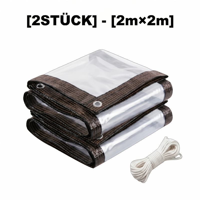 TEMU 2pcs Set 10 Mil Pe Tarp, Lightweight Design, Temporary Warehouse Fence, Construction Site Dust Cover, Moving Wrapping Cloth, Sandbox Rain Cover,