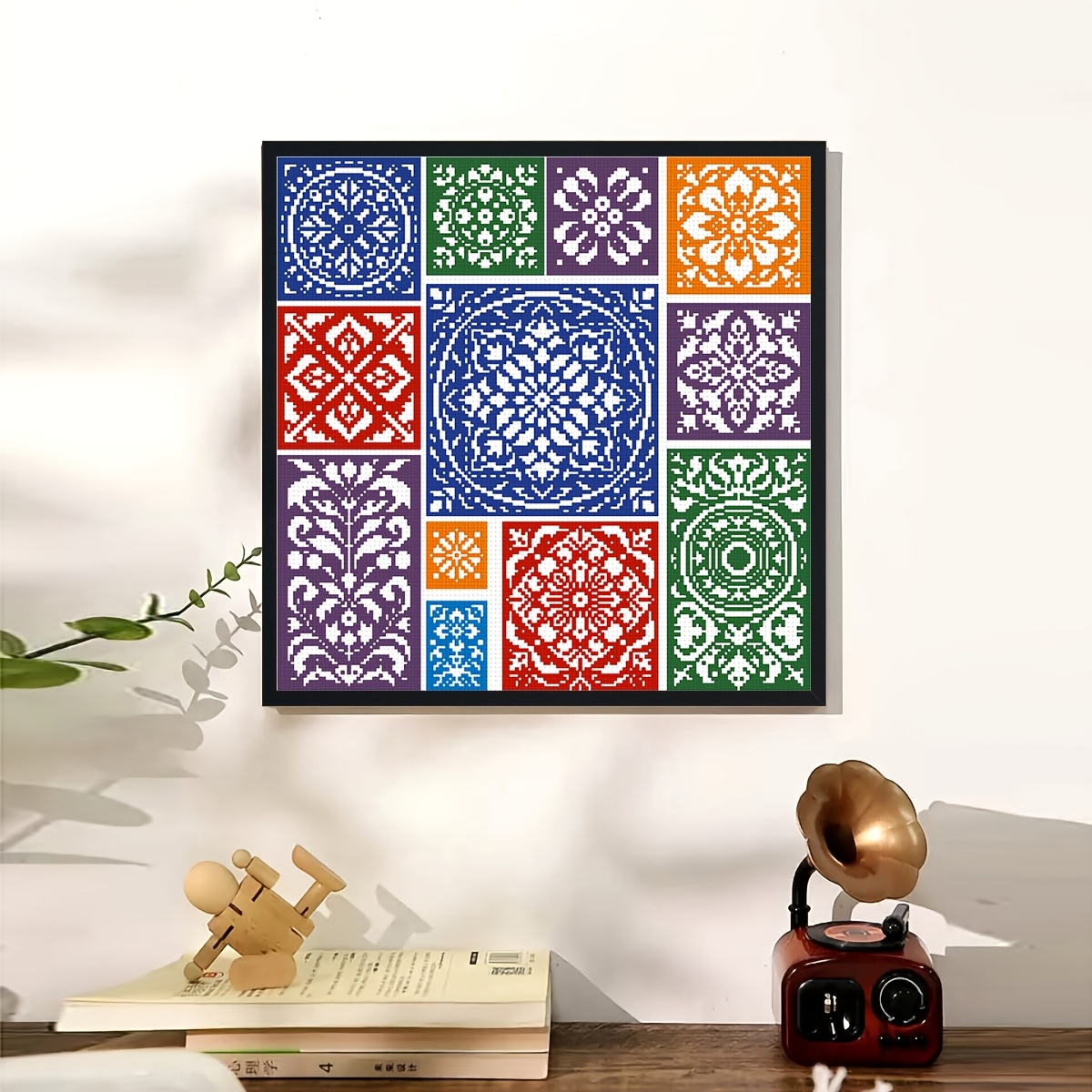 TEMU 1 Set Of Cross- Kit "sun And Moon ", Adult Version, Complete , Suitable For Beginners, Ideal As A Gift For Home Bedroom, Study, Or Office Wall
