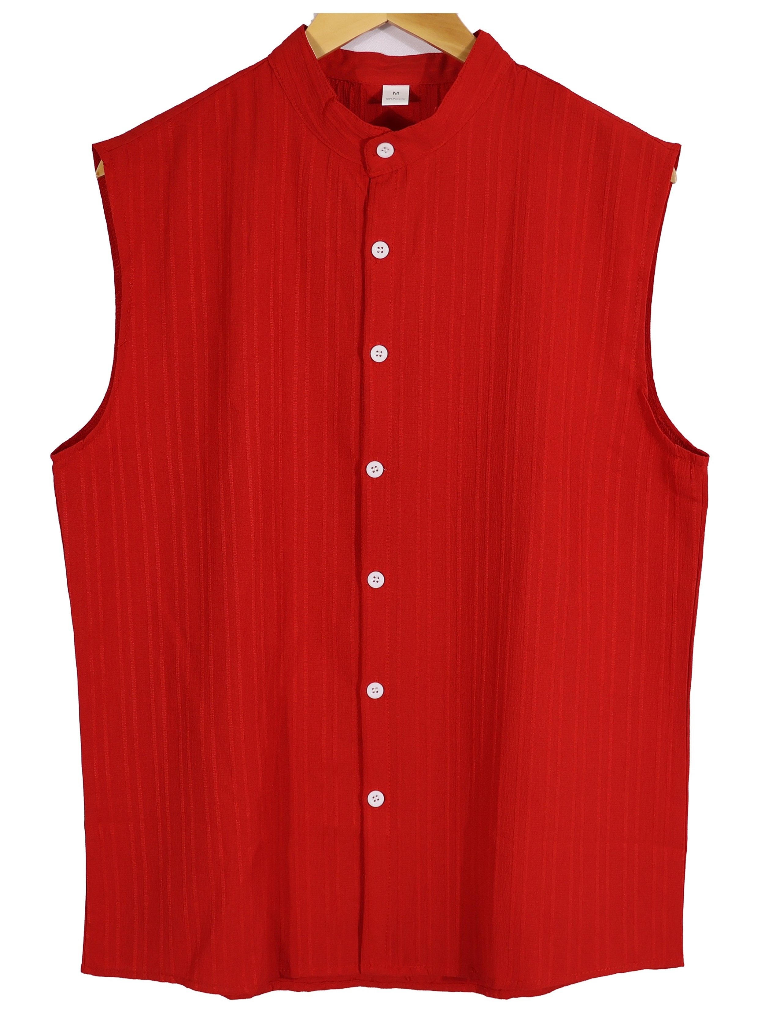 2026 summer new mens striped jacquard casual beach henley collar sleeveless shirt and shorts set