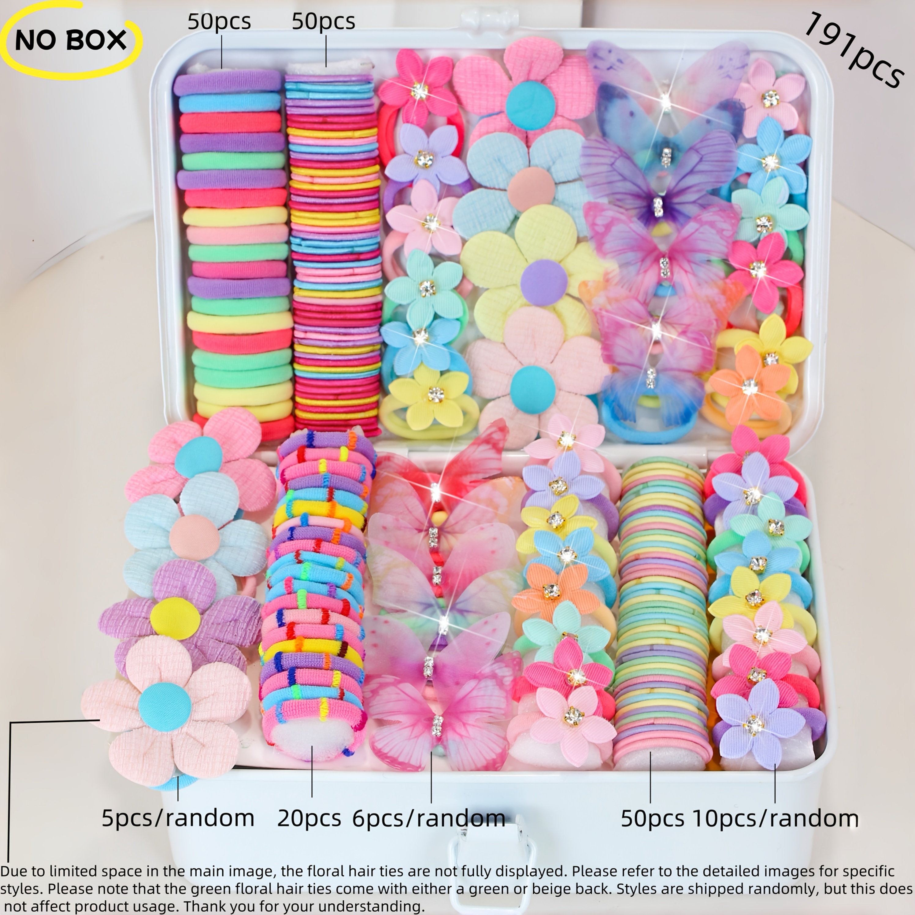E-shop 191-teiliges/Set Bunte Haarverzierungsset, Multifunktionale Kopfbedeckung für Draußen - Geeignet für Kinder und Frauen, inklusive