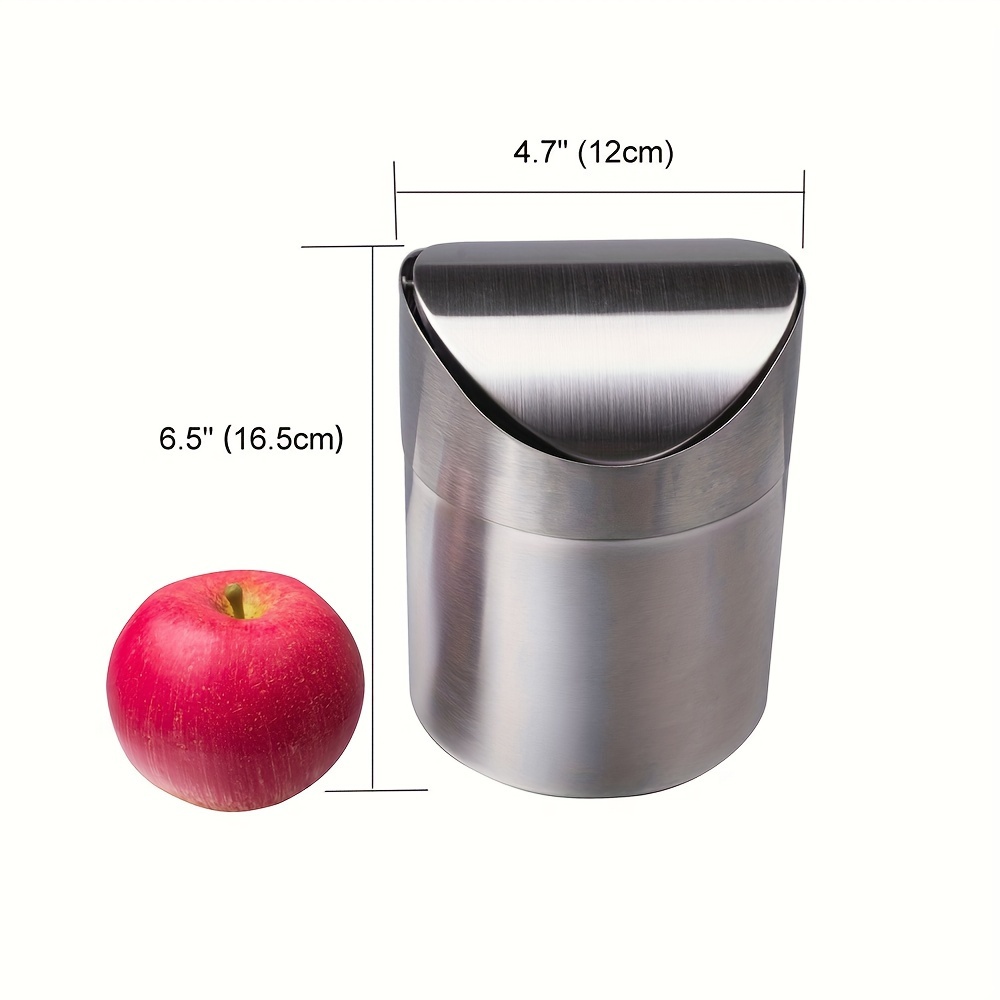 1pc Stainless Steel Desktop Trash Can - For Home And Office - Easy To Clean And Convenient To Use