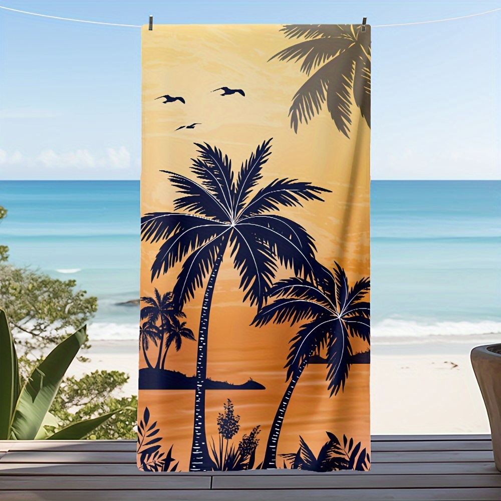 

1pc Sunset Beach Towel, Oversized Microfiber Beach Towel For Adults And Teens, Quick Dry Lightweight Soft Pool Towels For Travel, Swim, Camping - 55.1×27.6inches/63.0×31.5inches/70.9×35.4inches
