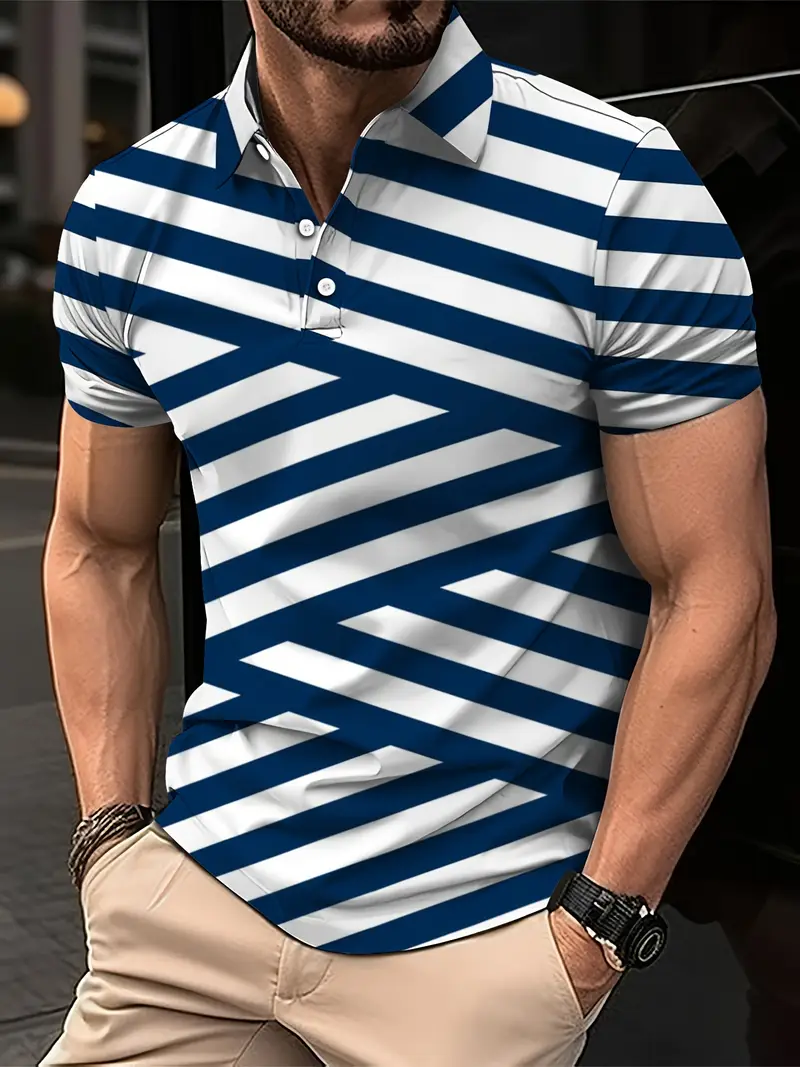 mens striped golf lapel for summer details 1