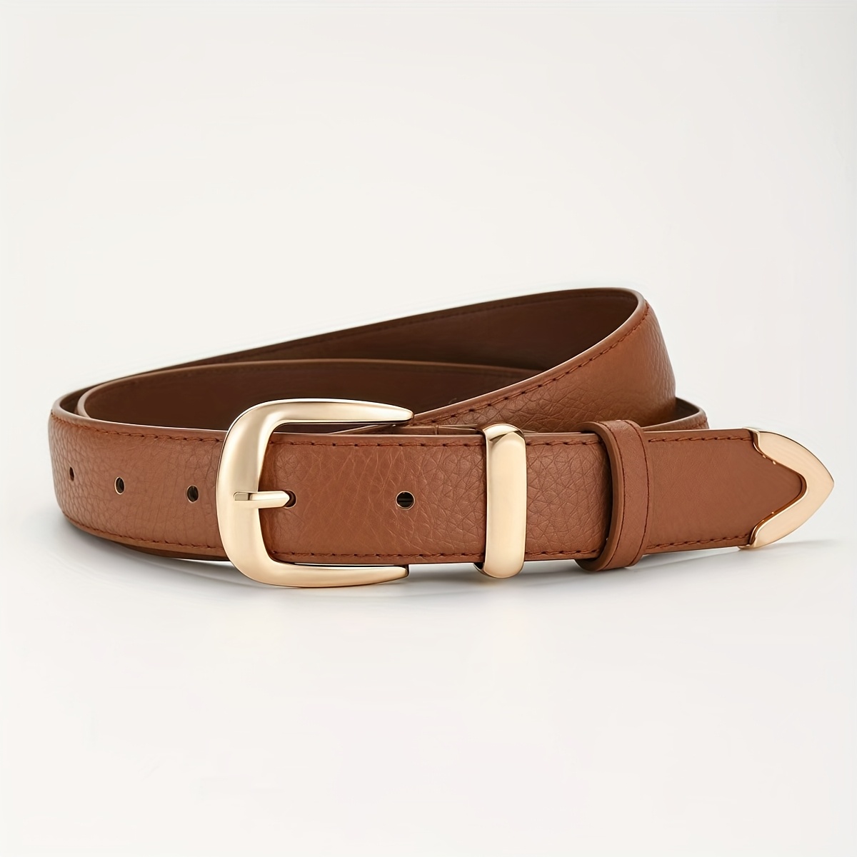 TEMU Fashion Women Belts Golden Dress Jeans Belts For Lady