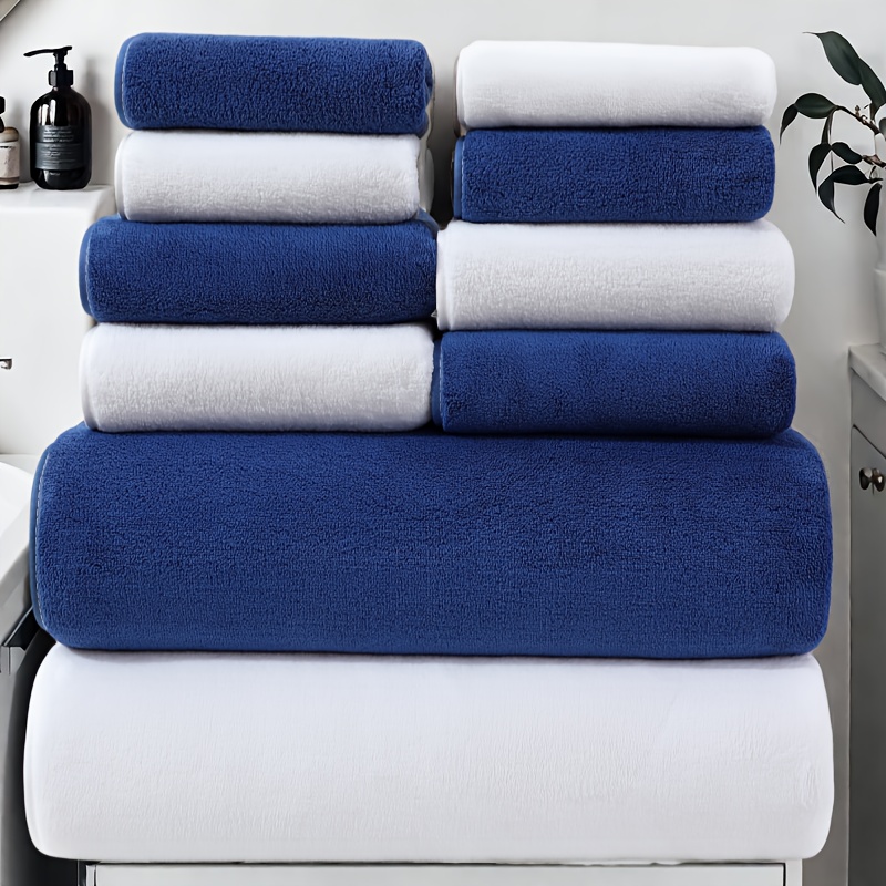 10pcs ultra bath towel set 2 bath towels 70 x 140 hand towels 42 x 70cm 4 washcloths 35 x 35cm quick absorbing lightweight and spa use camping christmas gift Product details 7