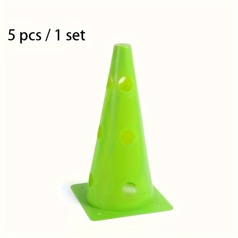 Image of 5-pack 32cm Perforated Sign Bucket Obstacle Road Cones Barrier Post Combination Hurdles For Soccer And Basketball Training Equipment