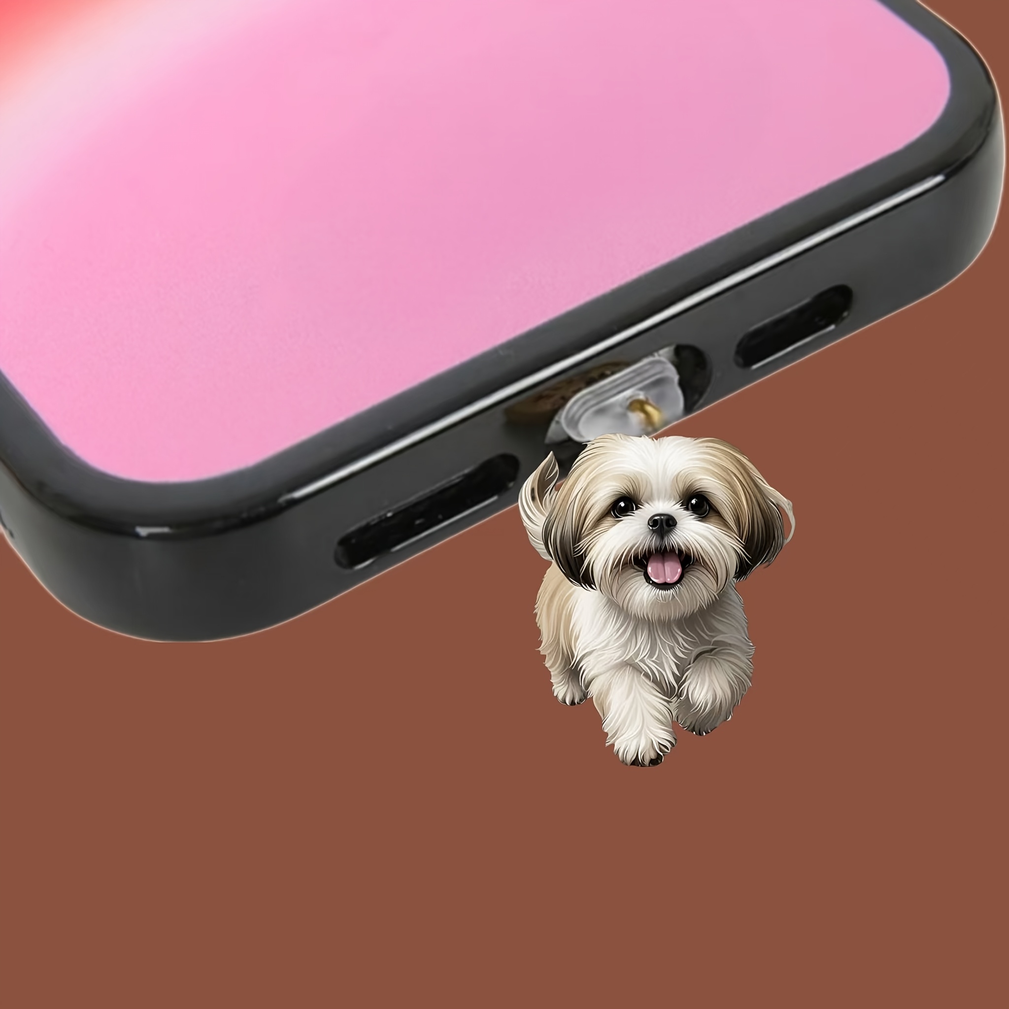 

1pc Shih Tzu Dog Acrylic Plug, Compatible With Iphone/type-c Android , Universal Mobile Device Dust Cap Accessory For And Maintenance