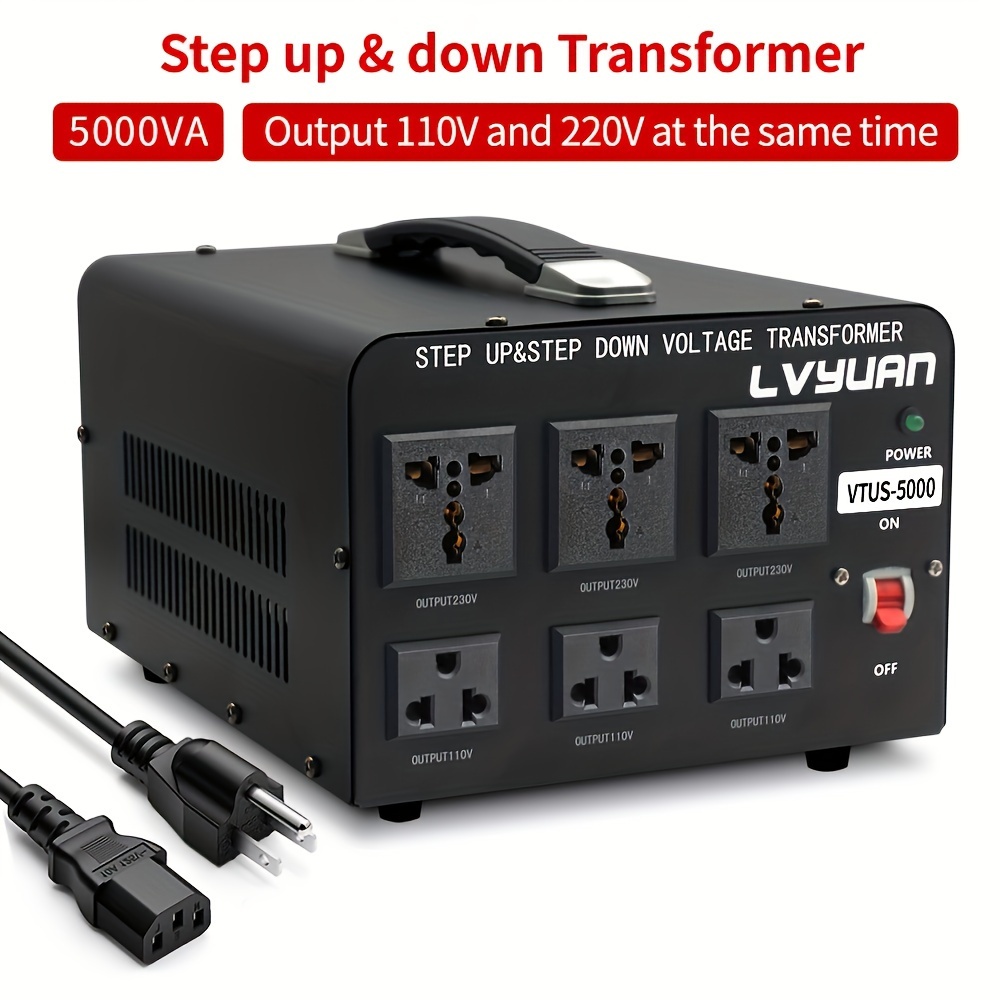 

3000 Watt Voltage Converter Transformer Heavy Duty Step Up/down Ac 110v/120v/220v/240v Power Converter With 3 Us Outlets, 3 Universal Outlets, Resettable Circuit Breaker Protection