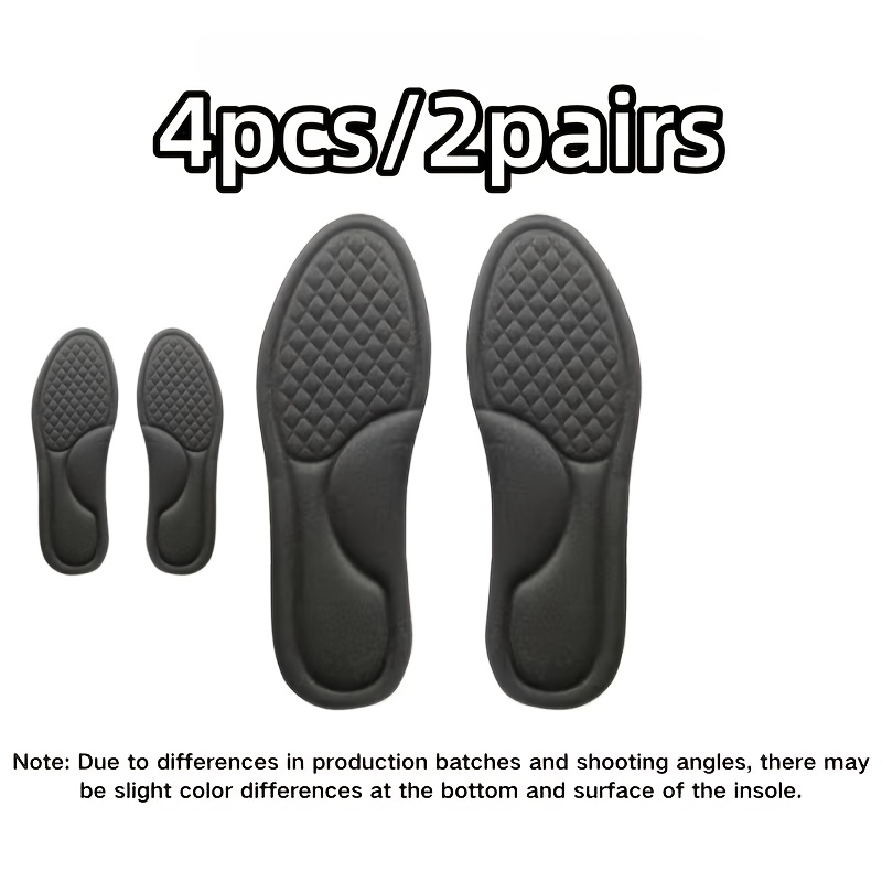 TEMU Lot de 4 semelles intérieures en mousse à de (2 paires) adaptées aux chaussures à plat et à talons hauts, aux chaussures de course, avec inserts