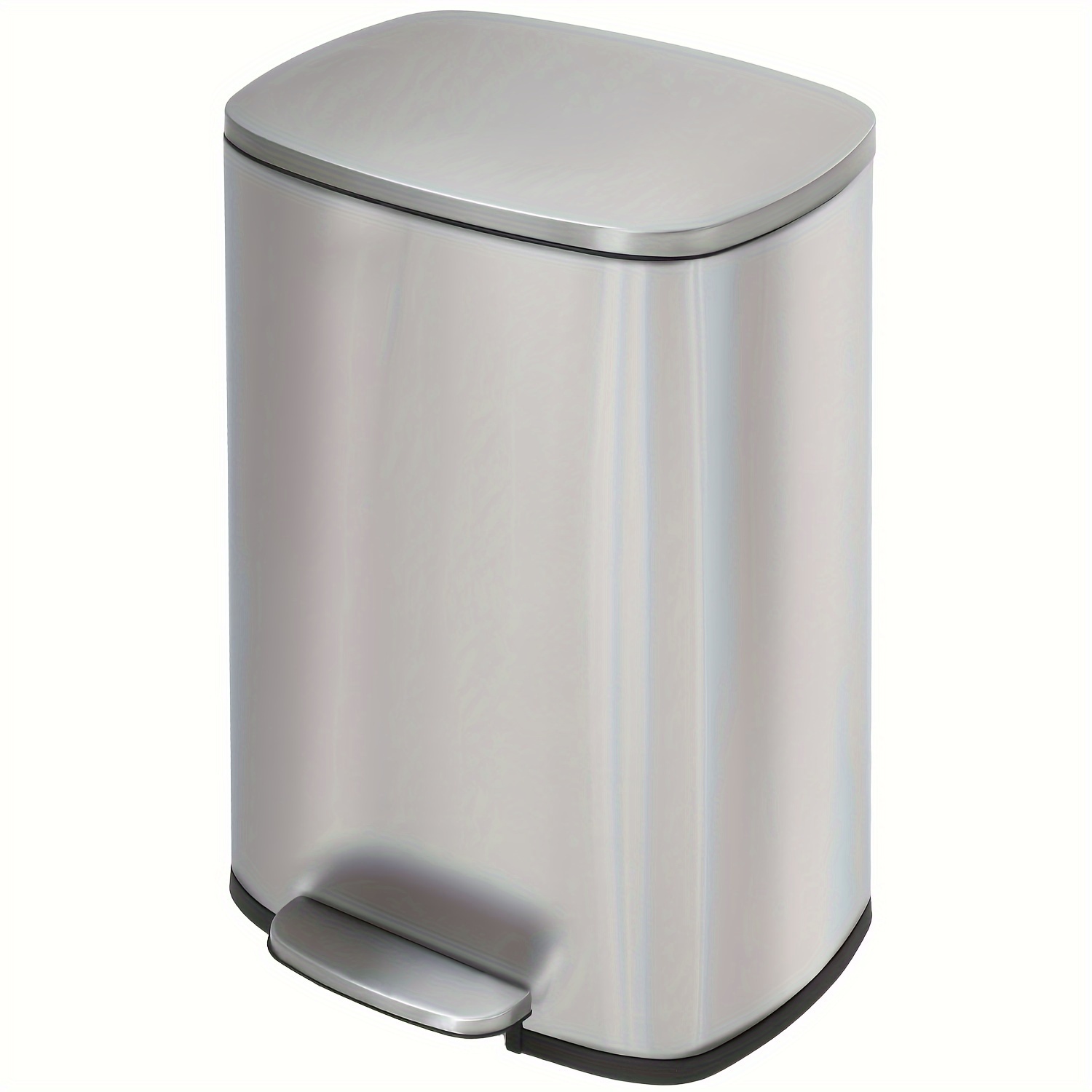 

Trash Can 13 Gallon/ 50 Liter Kitchen Garbage Can Fingerprint Proof Stainless Steel With Removable Inner Bucket And Hinged Lids, Pedal Rubbish Bin For Home Office