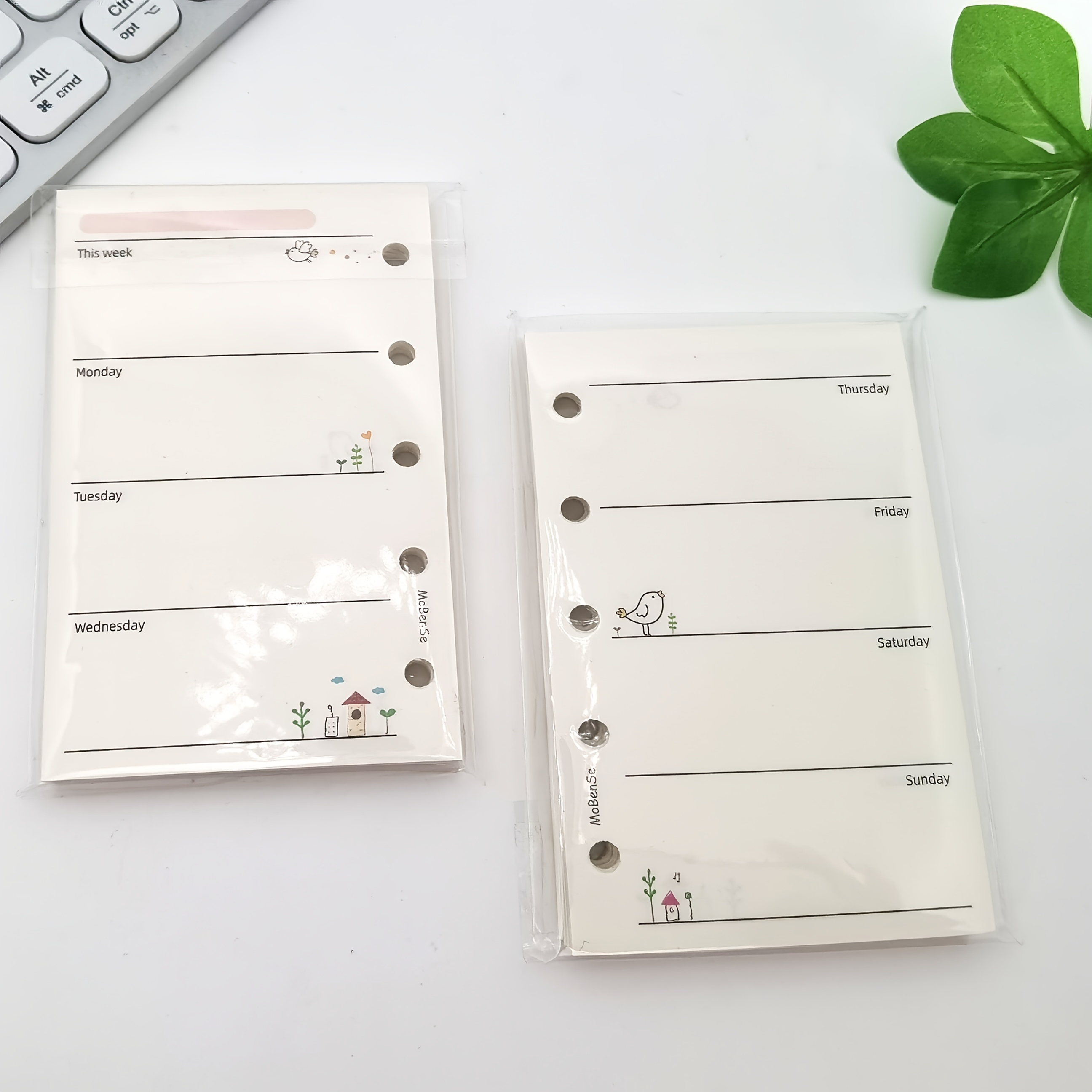 TEMU 2 Packs Of 100 Sheets (200 Pages) 5-hole Universal Standard M5 Colored Loose-leaf Paper/handbook Replacement Core, Using 120g Thickened