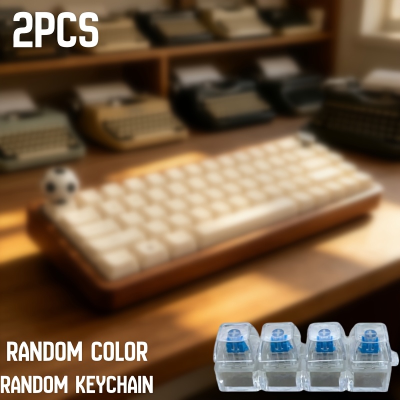 TEMU 2pcs Portable Keyboard Key Tapper Keychain Fidget Toy, Tactile Sensory Toy, Pocket-sized Relax Accessory, Suitable For Office And Travel, Random