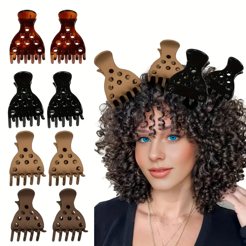 8pcs set retro hollow hair clips with minimalist     womens curly   and daily use Product details 0