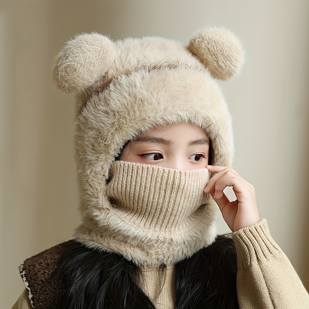 Unisex Autumn Winter Pullover Hat with Neck Gaiter
