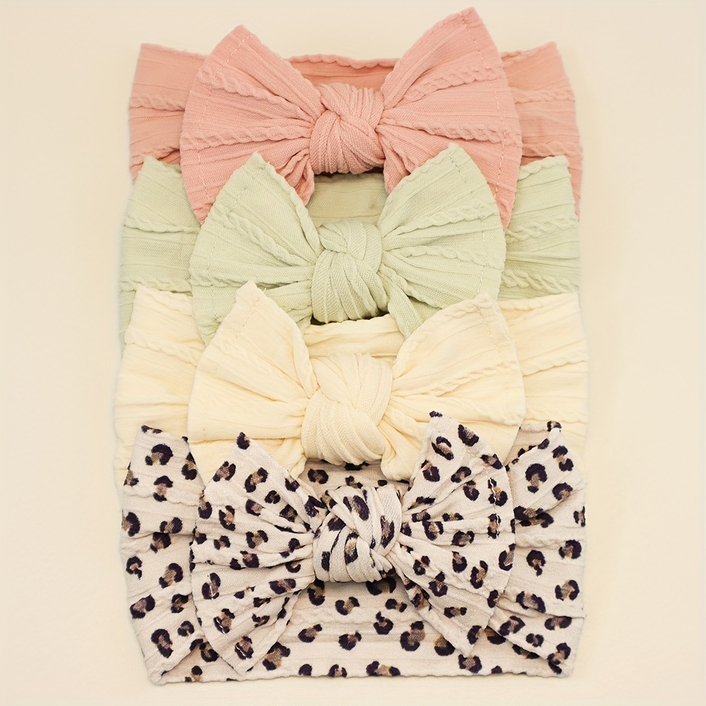 4pcs/lots Baby Girl Headbands Bows Baby Headband Newborn Gift Soft Children Turban Kids Headwear Infant Baby Hair Accessories