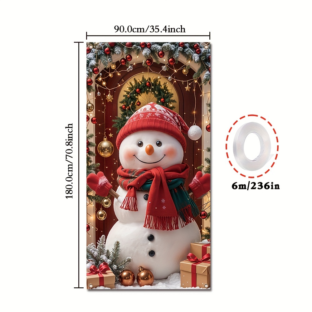 TEMU Polyester Christmas Snowman - 4-hole For Entryway & Decor, For