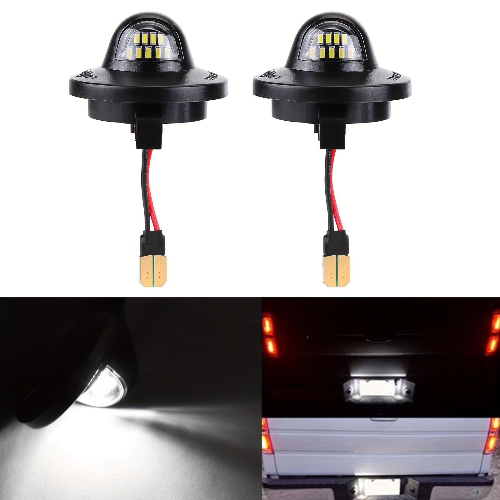 

2pcs Led License Plate Light Car Modification Parts Tag Light Compatible For Ford F150/f250/f350