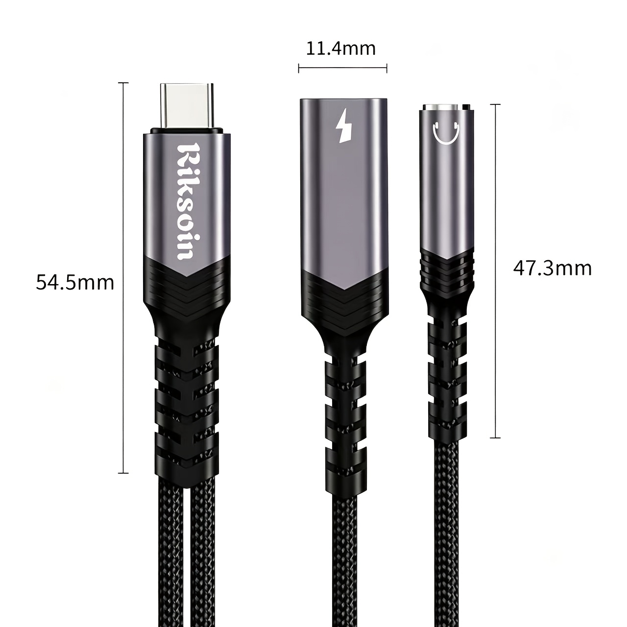 TEMU Adaptateur USB C vers Casque 3.5mm et Chargeur 2-en-1 Type C vers Jack Aux Câble Audio Dongle de Charge Splitter pour Iphone 17/16/15 Pro Max