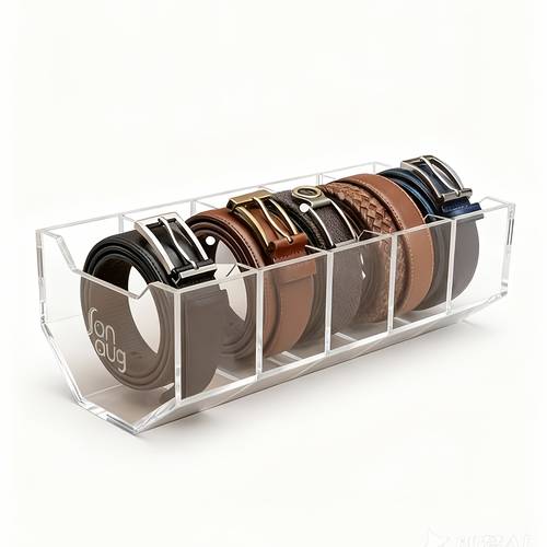high quality extra wide acrylic belt storage solution for closets clear display case with 5 7 compartments for belts ties and bow ties