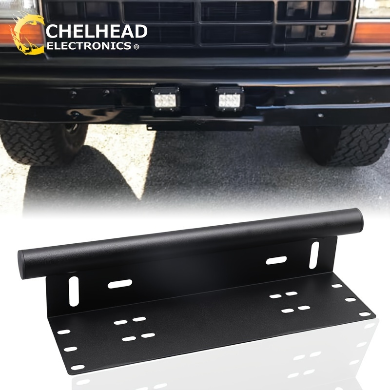 RED WOLF Front License Plate Bracket For 2000-2025 GMC Sierra, Chevy Silverado, Yukon - Black ABS Mounting Kit With Hardware