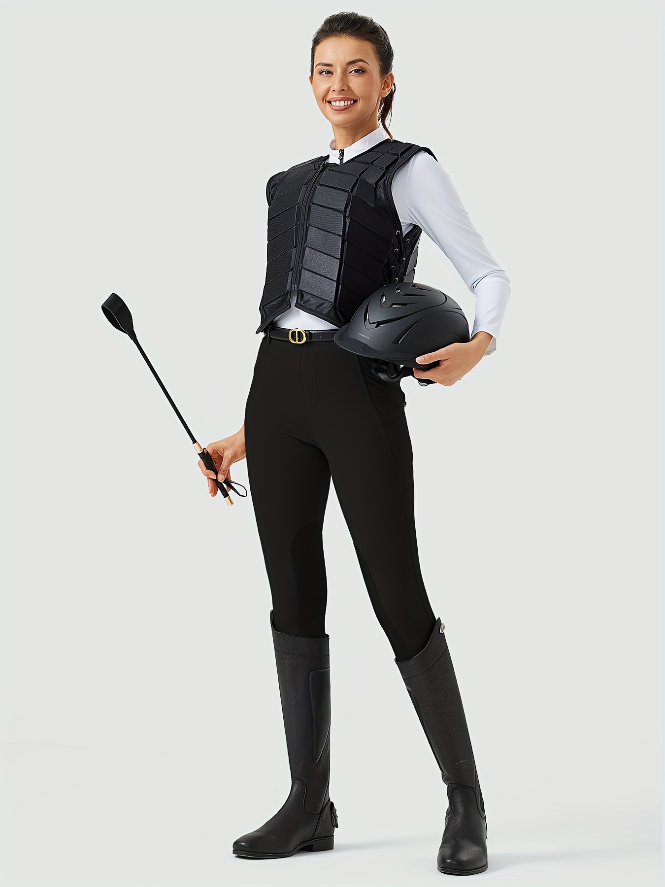 womens horse riding   equestrian tights with zipper pockets work casusal knee patch gear for   hunting