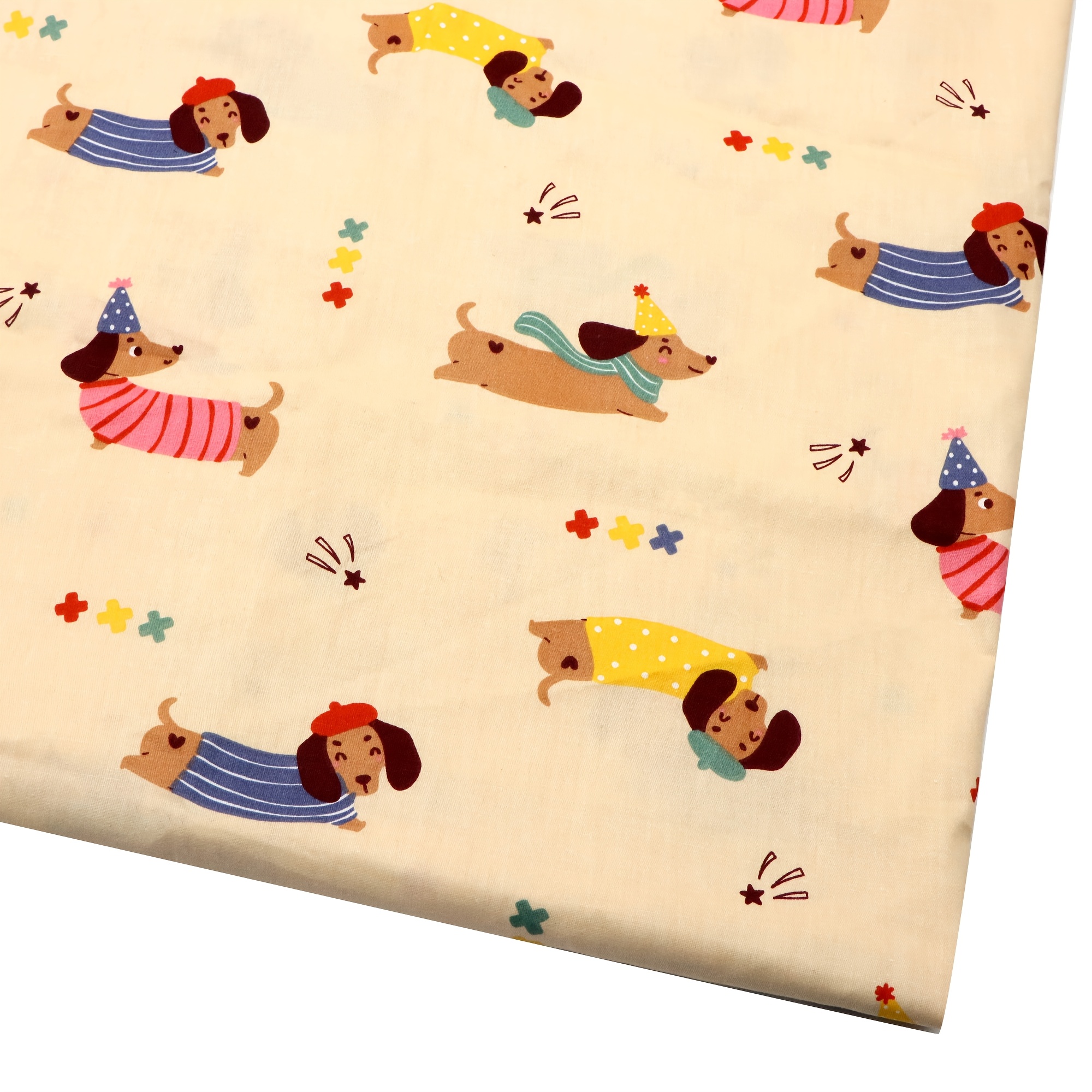 Image of 62.9x19.68inch(160x50cm) [soft Durable Cartoon Dog Fabric] 1pc Cartoon Dog Print Fabric, Soft And Durable Material, Ideal For And Diy Sewing Projects, For Crafting