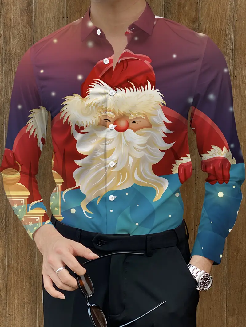 mens dress shirt christmas XL It has Santa 4 Great Christmas Shirts for