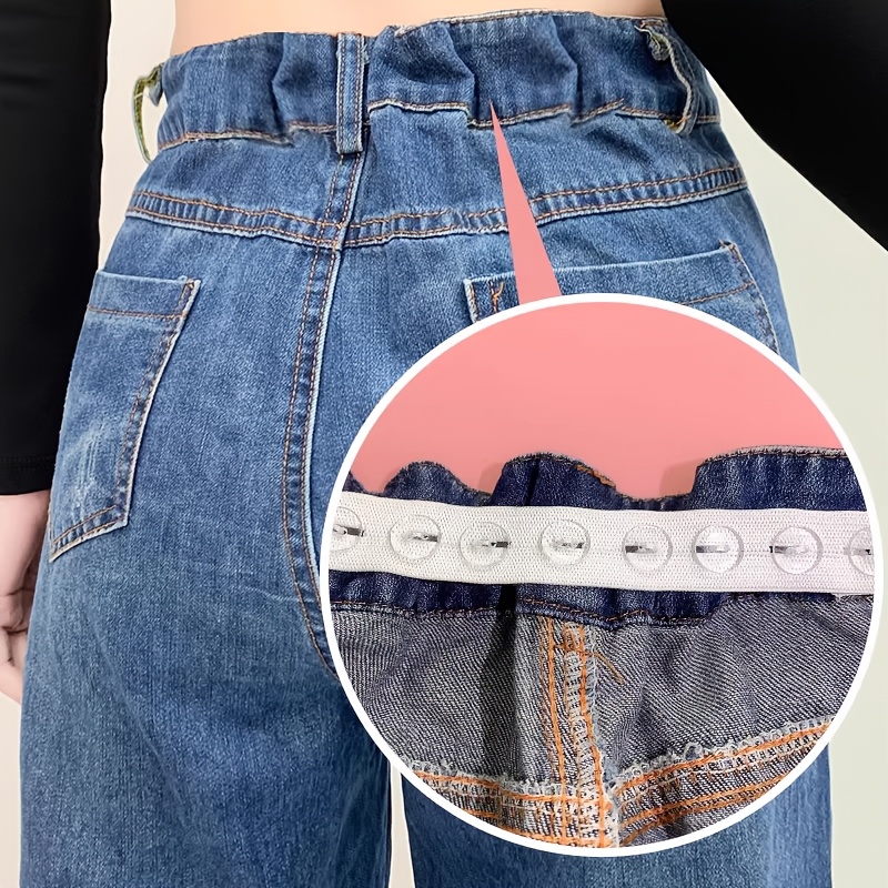 TEMU Waist-reducing Elastic Waistband For Skirts, Adjustable Tightening For Skirts And Jeans, Invisible And Seamless