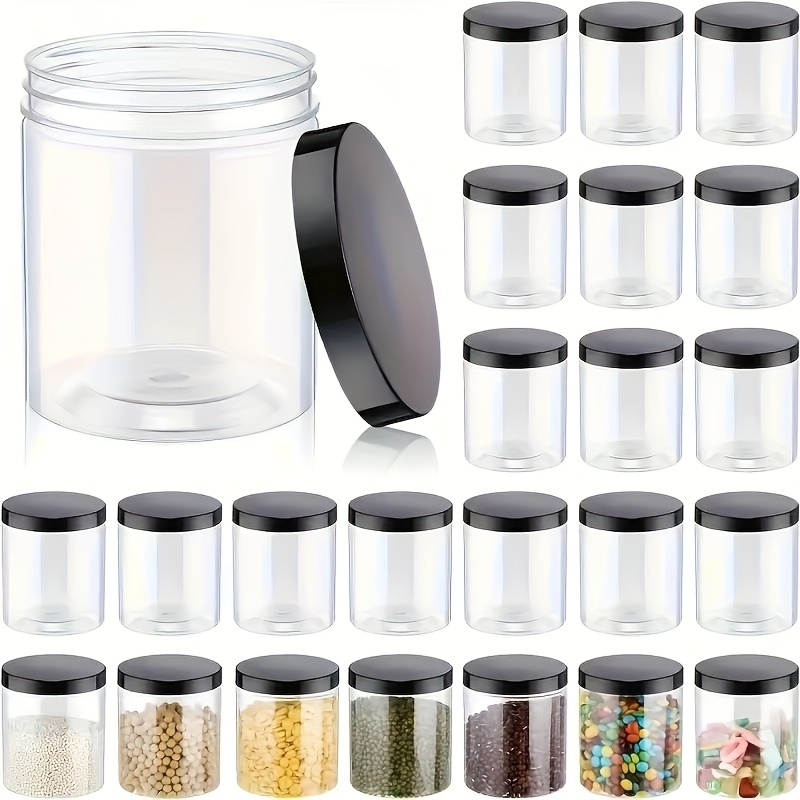 

16pcs 8oz Clear Plastic Storage Jars With - , Nuts, Candy, Beads, Lotions, Spices & Honey - Kitchen & Dining