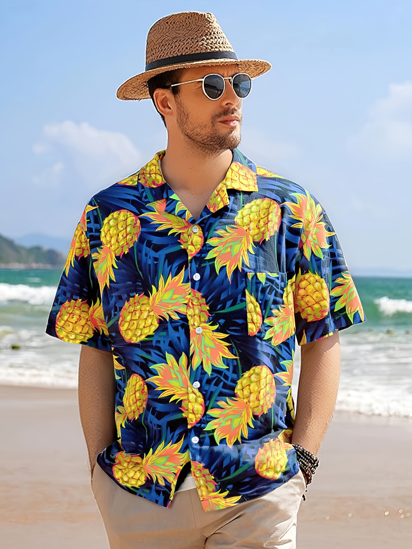 camisa tropical de hzcx para homens camisa leve e Temu Brazil