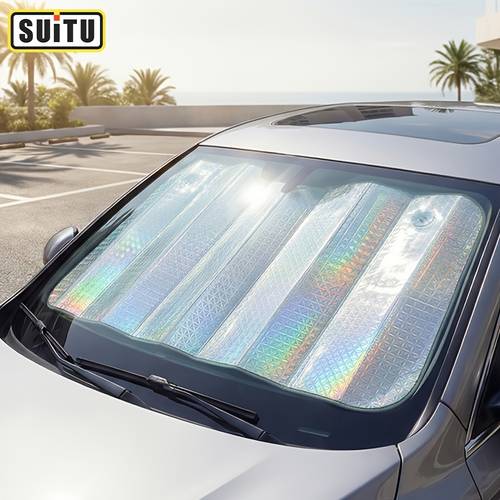2026 new arrival car foldable sun shade material high sun reflection applicable polyester fiber car specific sun visor
