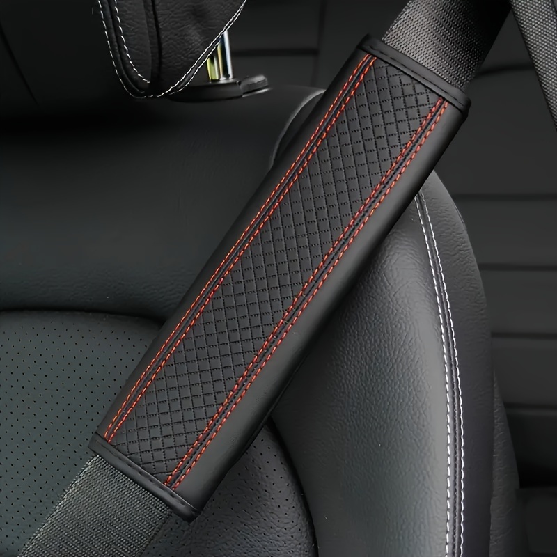

Extended Car Seat Belt Shoulder Protector - Unisex, Pu Leather Safety Belt Cover