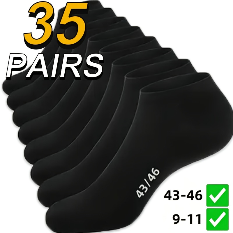 E-shop 35 Paar Herren Laufsocken mit Polsterung - Atmungsaktive, feuchtigkeitsableitende Sportsocken - Border Plus Size 9-11, 43-46, mit