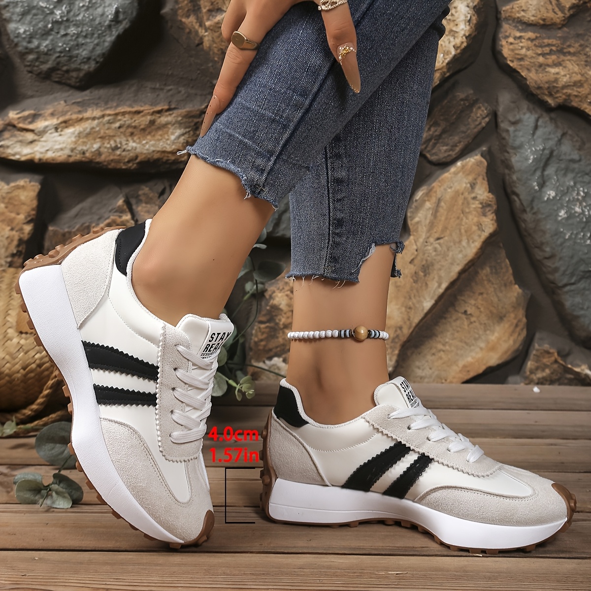 item picture [Sneakers] New Stylish And Versatile Thick-Soled Women'S Shoes Available in Multiple Colors, Suitable for All Seasons, Comfortable Sports Footwear for Outdoor Leisure And Running