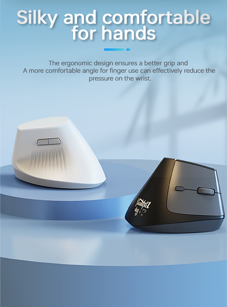 AJAZZ I300 Wireless Dual-Mode BT+2.4G Ergonomic Mouse, 1600 DPI, Ultra-Quiet Keys, Approx. 84g Lightweight, 400mAh Battery Life