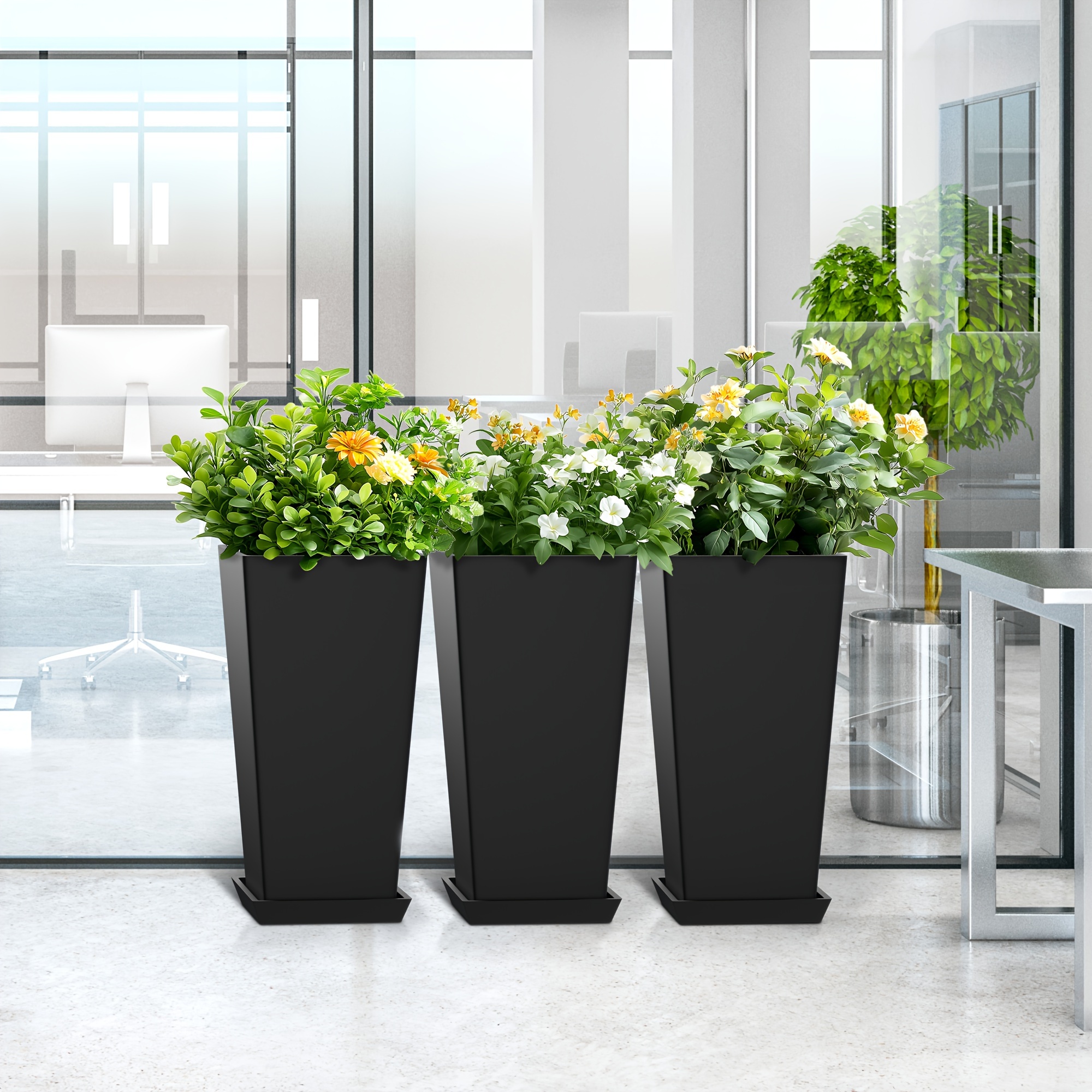 2pcs Inch Tall Outdoor Planters Large Planters Indoor
