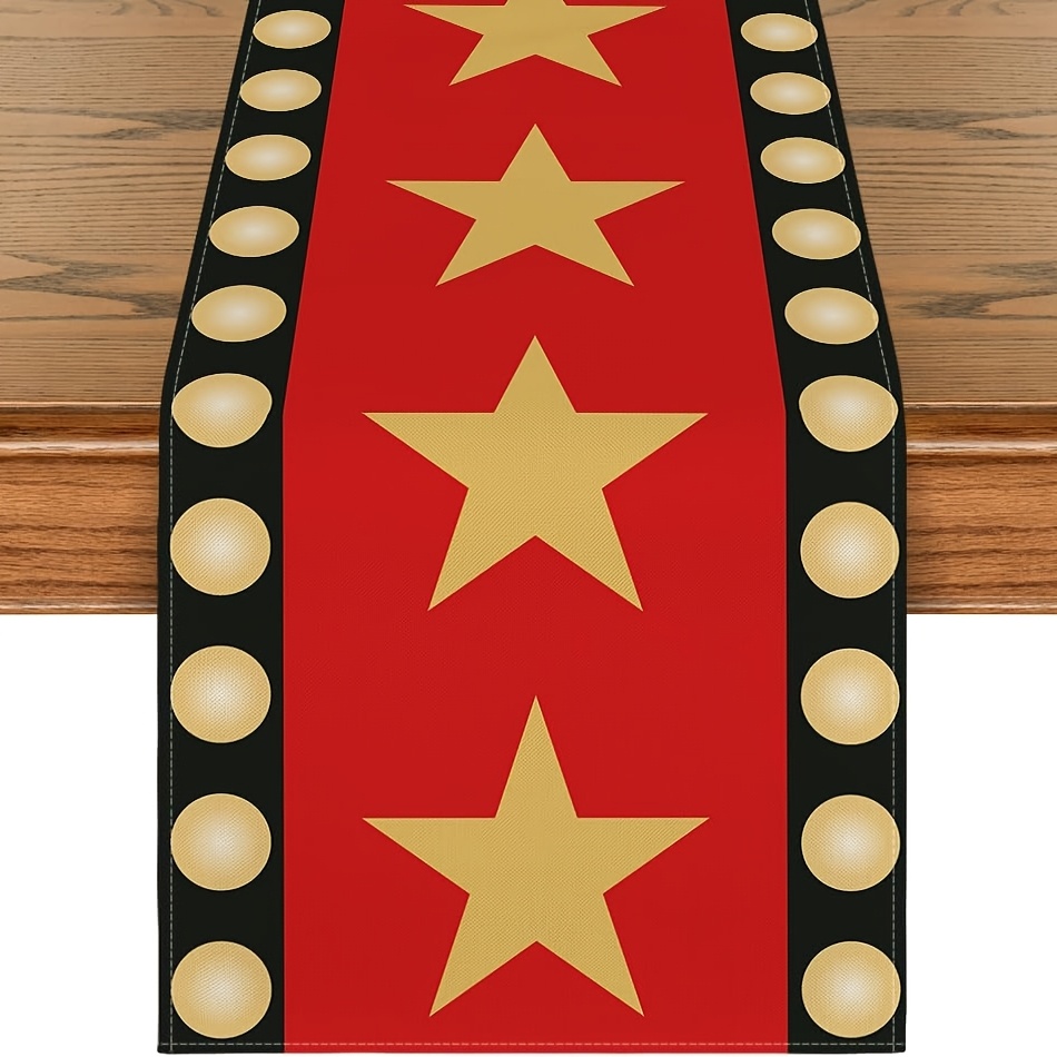 TEMU de mesa de 1 pieza para noche con temática de película y diseño de , decoración de para mesa de comedor de cocina para fiestas en casa, 13 x 36,
