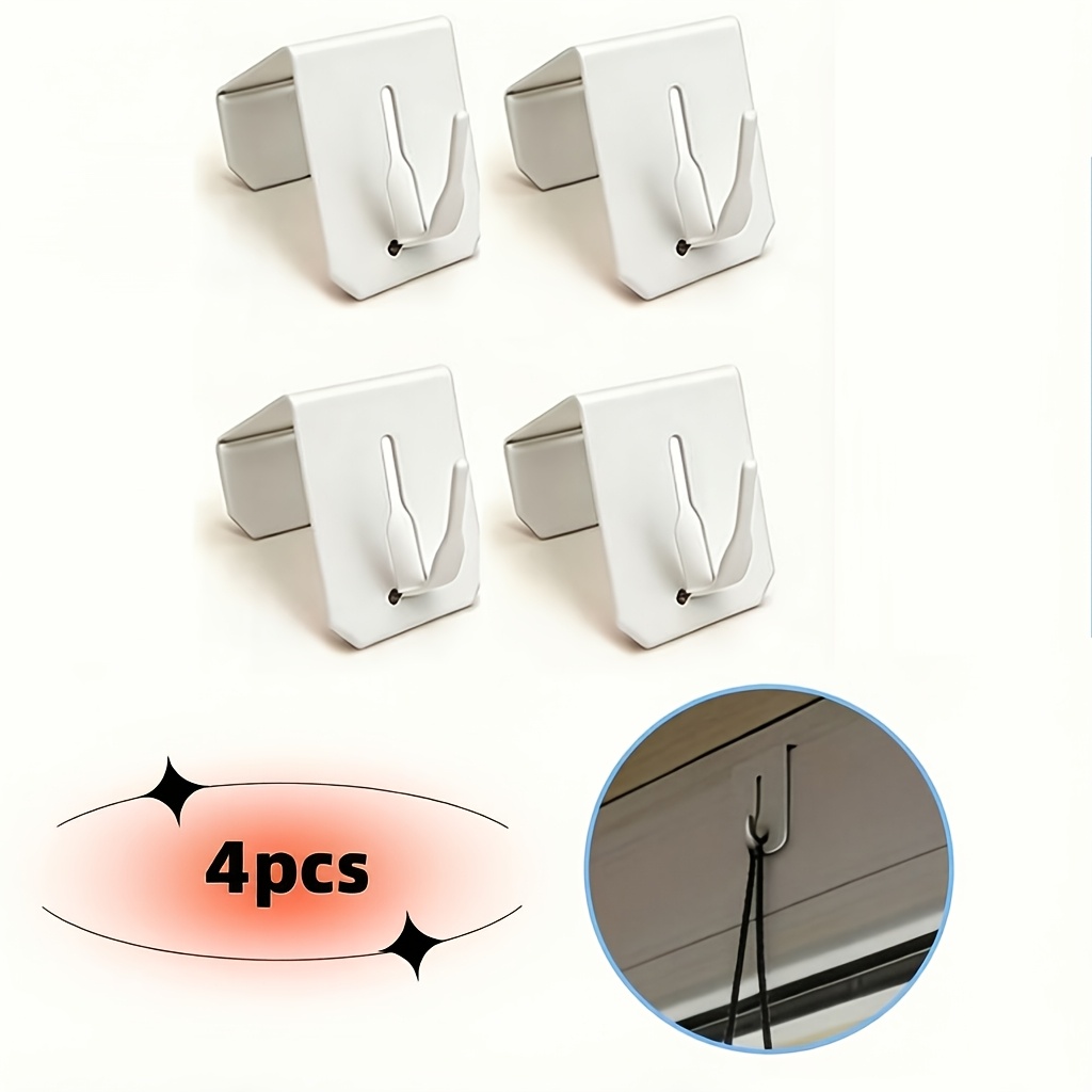 TEMU 4pcs Capacity Window Hook Clips - Cabinet Door Hooks, For Decorative Use, , Suitable For String Lights, Christmas Stars, Light Curtains, Easter