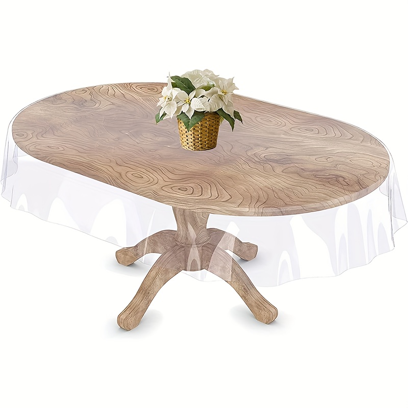 clear table protector oval clear vinyltablecloth cover transparent plastic kitchen protector 133x 194cm oval tablecloth