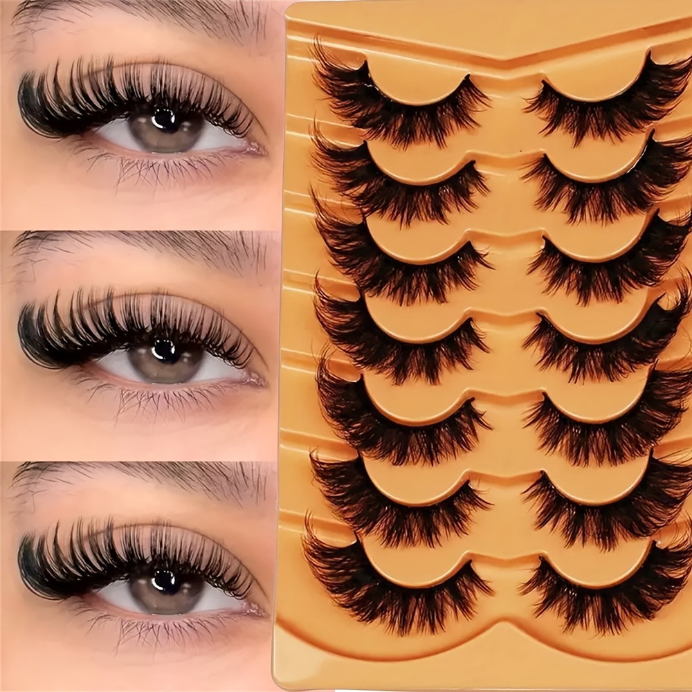 Image of 7 Pairs Of Cat Eyelashes, Elongated Outercorners, , Curly And Fluffy