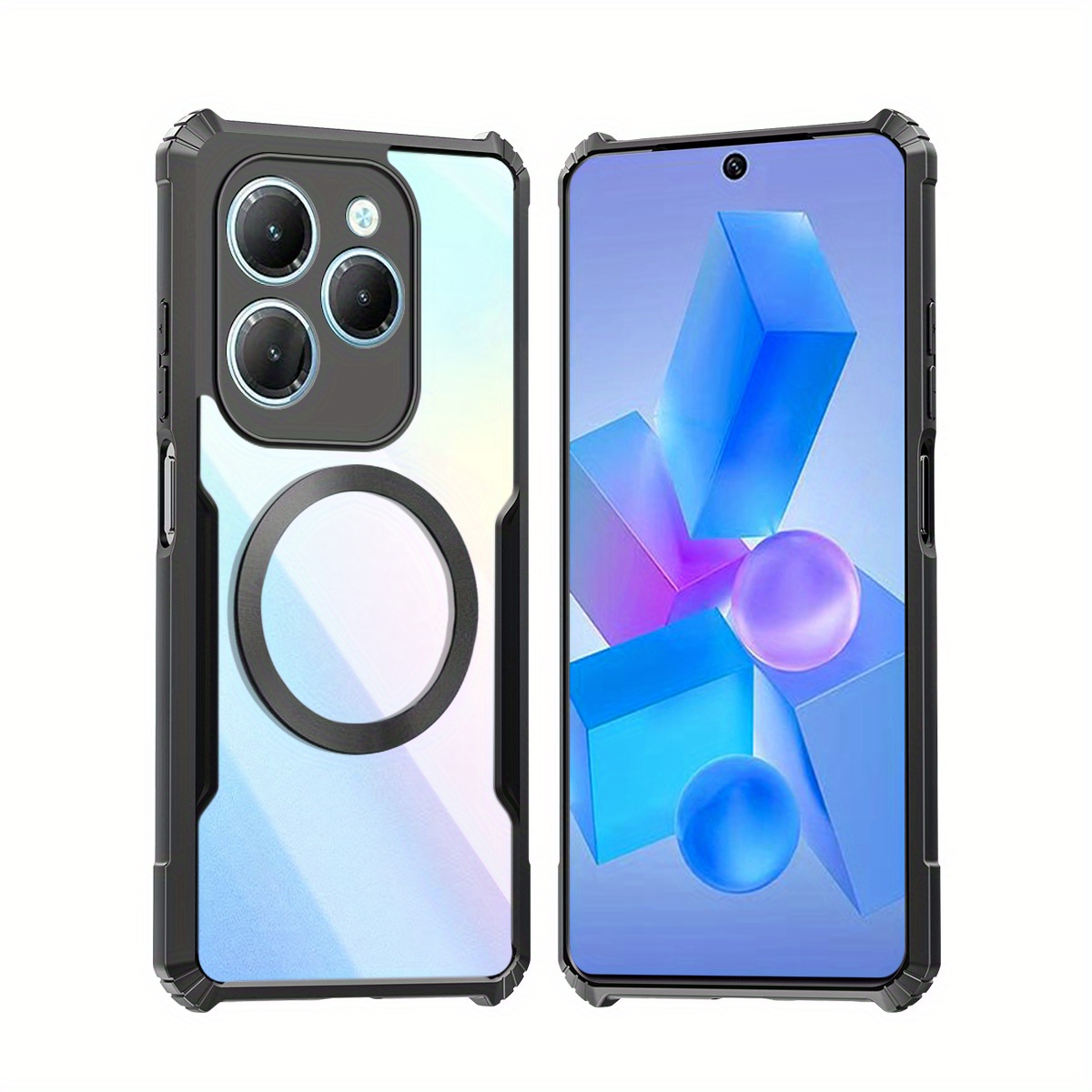 TEMU Чохол для телефону - Чохол, розроблений для Infinix Hot 40 4G та Hot 40 Pro 4G, з магнітною прив'язкою, протиударним матеріалом, м'якою