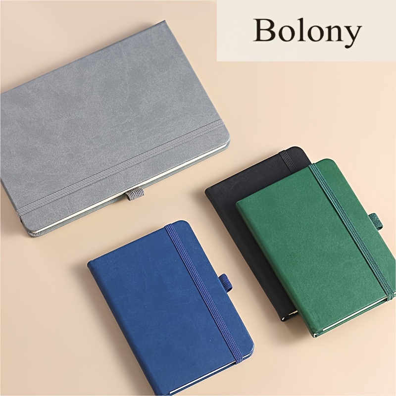 

Bolony A6 Pocket Notebook, Mini Ruled Lined Journal, Portable Smooth College Faux Leather Hard Cover Notebook, Business Gift Office Supplies For Men And Women, 192 Pages With Pen Holder