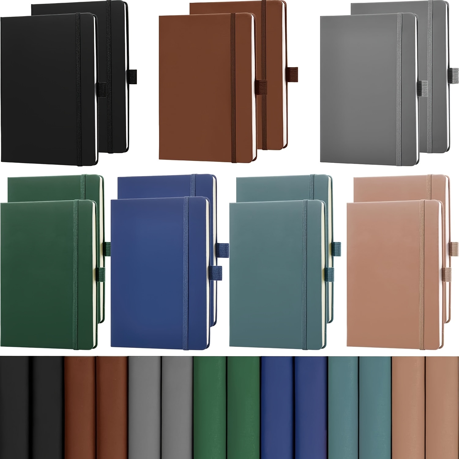 14 Pack Lined Journal Notebooks 5.5 X 8.2 Inch A5 Hardcover Notebook College Ruled Notepad With Pen Holder Pu Leather Ruled Lined Journals For Business Work Writing()