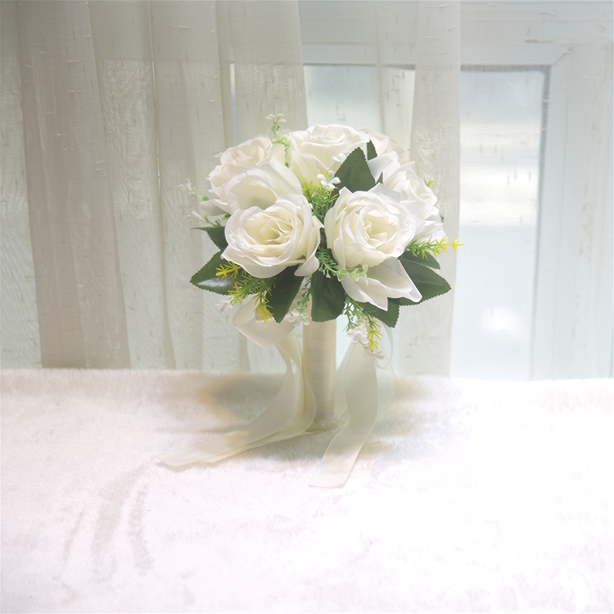 Artificial Roses For Weddings And Engagements, Bridal Bouquets, Bridesmaid Bouquets, Wedding Decorations, Holiday Gifts, Valentine's Day, Christmas, And Graduation Bouquets