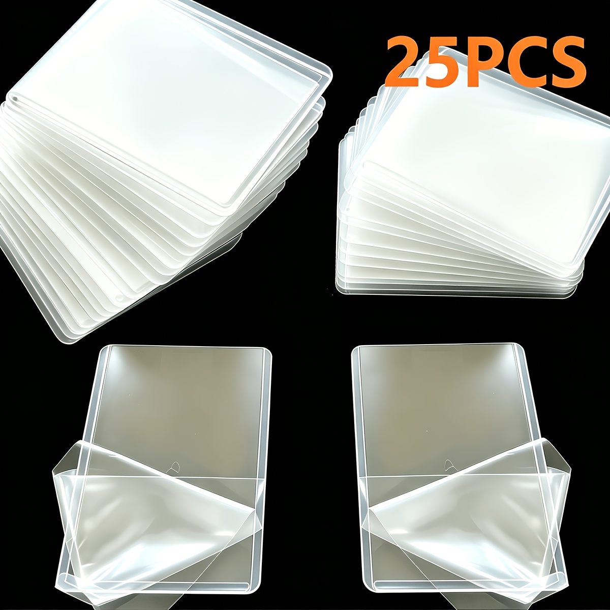 TEMU Fundas Laminadas de Cara para Tarjetas, Película Removible, Soportes de Plástico Duro para Tarjetas, Adecuadas para Protectores de Tarjetas de