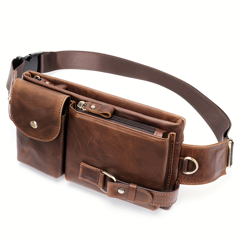 Niucunzh Hiking With Leather Belt Bag, Portable Cell Phone Wallet, Multi- Crossbody Bag