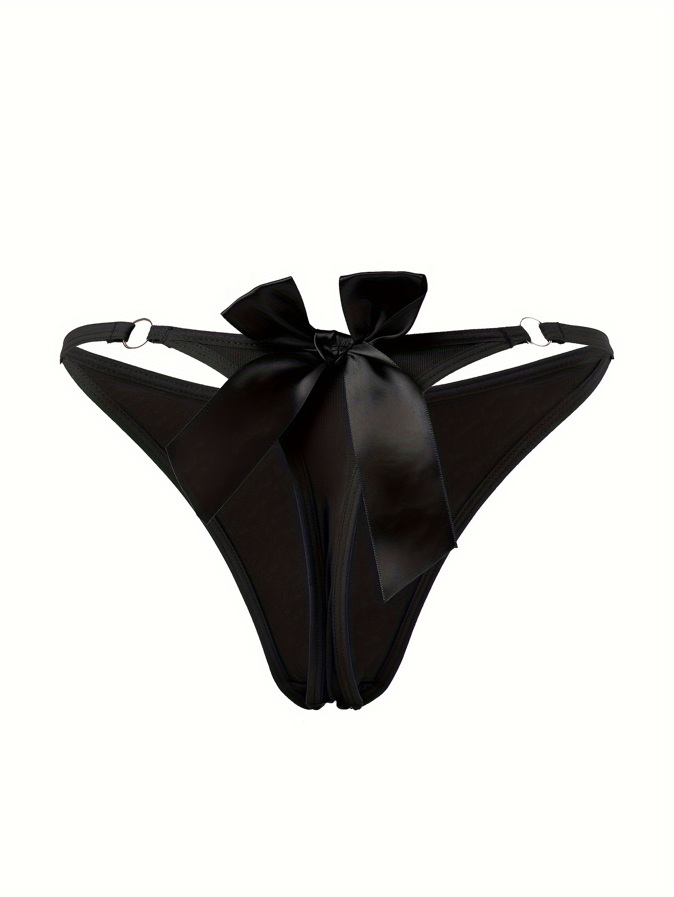 Back Bow Decor Cheeky Panties Comfy Seamless Low Waist - Temu Canada